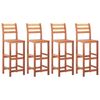 vidaXL Bar Chair Set of 4 Natural wood Solid Acacia wood Medium