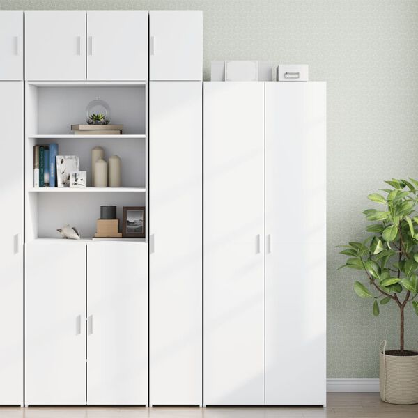 vidaXL Slim Storage Cabinet White 11.8"x16.7"x88.6" Engineered Wood