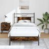 vidaXL Bed Frame Smoked Oak Engineered wood and steel Small Single