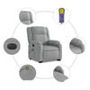 vidaXL Electric Stand Up Massage Recliner Chair Light Grey