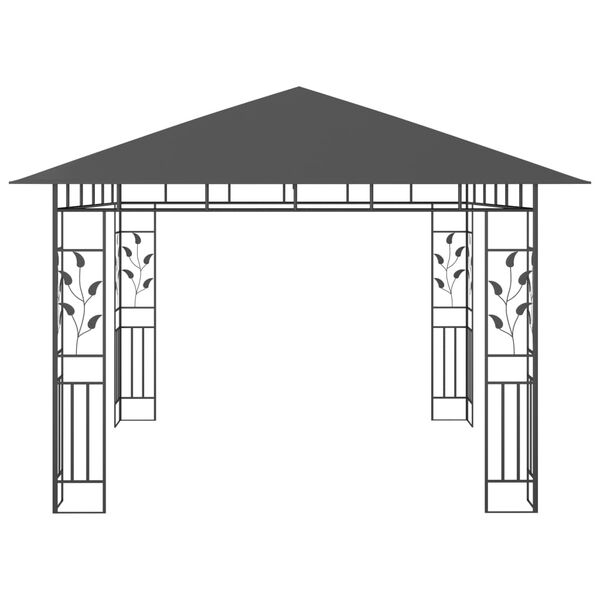 vidaXL Gazebo Anthracite Powder-coated steel, polyester 9.8x9.8x8.9 ft