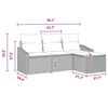 vidaXL Sofa Set with Cushion 4 pcs Grey Poly Rattan