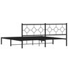 vidaXL Bed Frame Black Powder-Coated Steel Double Metal Bed Frame