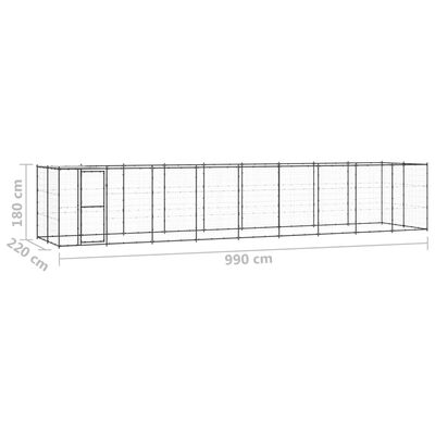 vidaXL Outdoor Dog Kennel Steel with Roof 234.4 ft²