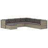 vidaXL Garden Lounge Set Grey PE rattan, powder-coated steel Large
