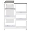 vidaXL Bar Table White with grey top Engineered wood Compact Bar Table