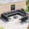 vidaXL Garden Sofa Set with Cushion 12 pcs Black Steel