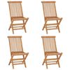 vidaXL Garden Chair Set of 4 Teak