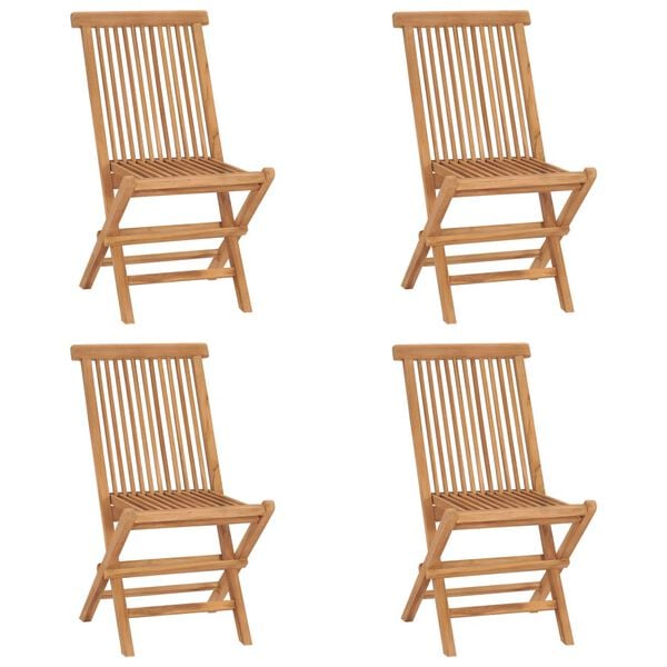 vidaXL Garden Chair Set of 4 Teak