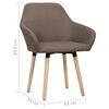 vidaXL Dining Chair Set of 2 Brown Polyester fabric, solid wood legs