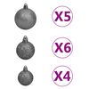 vidaXL Artificial Pre-lit Christmas Tree with Ball Set Silver 70.9" PET