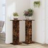 vidaXL Plant Stands 2 pcs Smoked Oak 11.8x11.8x31.5" Engineered Wood
