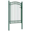 vidaXL Fence Gate with Arched Top Steel 39.4x41.7" Green