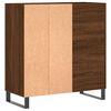 vidaXL Record Cabinet Brown Oak Engineered wood and iron