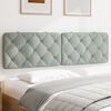 vidaXL Headboard Cushion Light Grey Velvet (100% polyester), Foam 72 in