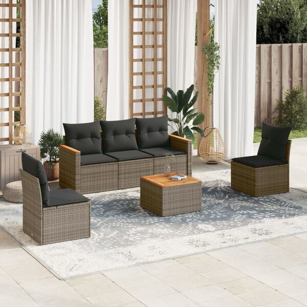 vidaXL Garden Sofa Set Grey, Dark Grey