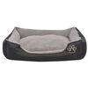 vidaXL Dog Bed Black and Grey PU-coated oxford fabric and faux fur L