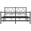 vidaXL Bed Frame Black Powder-Coated Steel Double Bed Frame