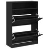 vidaXL Shoe Cabinet Black Engineered wood 31.5 x 13.4 x 45.7 in
