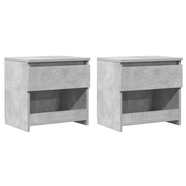 vidaXL Nightstand Set of 2 Concrete Grey Engineered Wood Standard