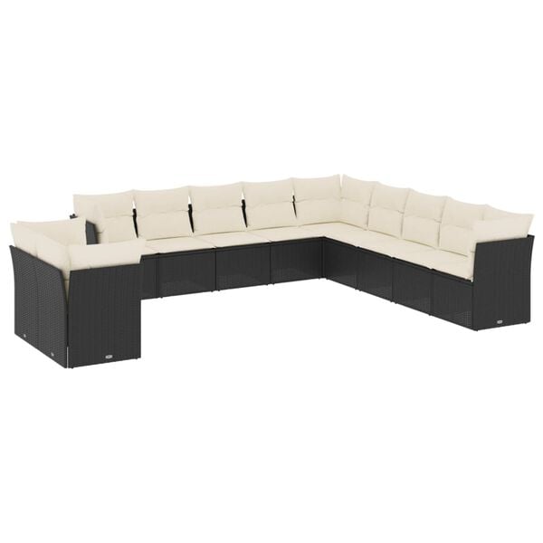 vidaXL Garden Sofa Set Black