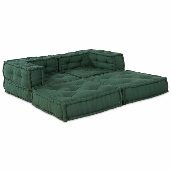 vidaXL Modular Sofa 2 pcs Green 55.12 x 27.56 x 22.05 in Fabric