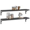 vidaXL Wall Shelf Black Stainless steel with black finish Wall mounting