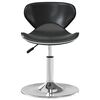 vidaXL Dining Chair Black Faux leather, Chrome Adjustable Swivel