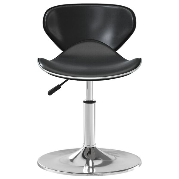 vidaXL Dining Chair Black Faux leather, Chrome Adjustable Swivel