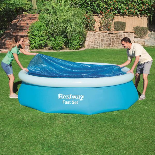 Bestway Solar Pool Cover Blue Polyethylene 120 in diameter Waterproof