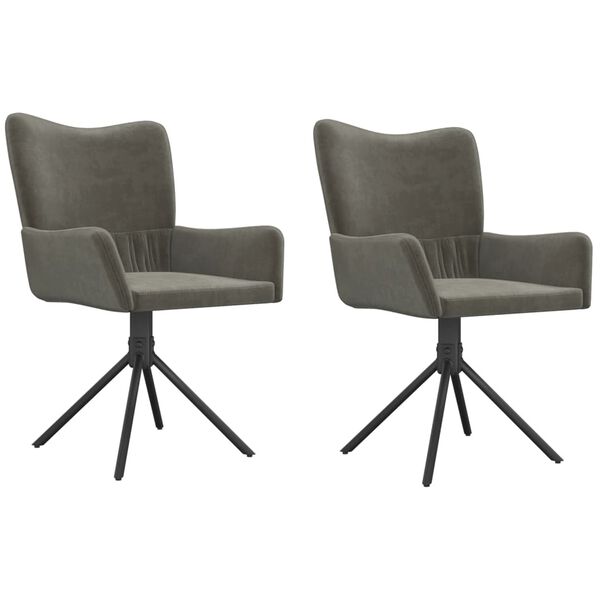 vidaXL Swivel Dining Chair Set of 2 Dark Grey