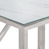 vidaXL Console Table Silver, White Stainless Steel, Tempered Glass Medium