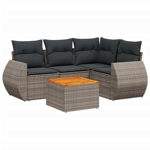 vidaXL Garden Sofa Set Grey