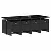vidaXL Garden Dining Set Black PE rattan Large Foldable