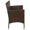 vidaXL Garden Sofa Brown PE rattan, steel, fabric (100% polyester)