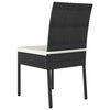 vidaXL Dining Set Black, Cream Poly rattan, powder-coated steel, glass