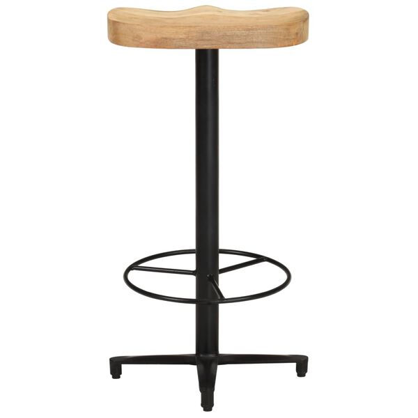 vidaXL Bar Stool Set of 2 Natural Wood, Black