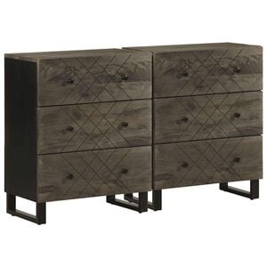 vidaXL Sideboard Black Solid mango wood, metal Medium Sideboard