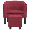 vidaXL Tub Chair Wine red Velvet (100% polyester), Pinewood, Plywood, Foam