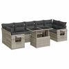 vidaXL Garden Sofa Set Light Grey PE Rattan Large Adjustable Armrests