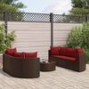 vidaXL Patio Sofa Set Set of 6 Brown