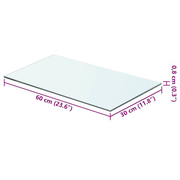 vidaXL Glass Panel Set of 2 Clear Tempered glass 23.6 x 11.8 in