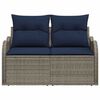 vidaXL Garden Sofa with Cushion 47.64 x 24.41 x 27.17 in Poly Rattan