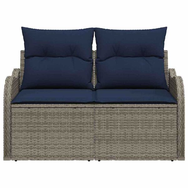 vidaXL Garden Sofa with Cushion 47.64 x 24.41 x 27.17 in Poly Rattan