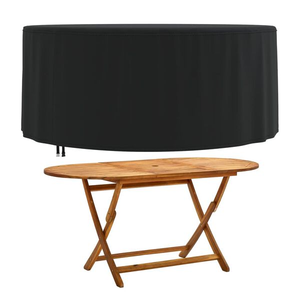 vidaXL Garden Furniture Cover Black 420D Oxford Fabric with PU Coating