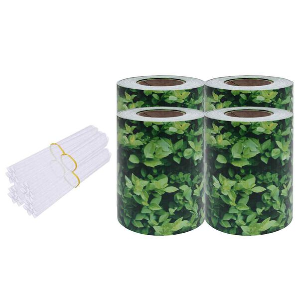 vidaXL Patio Privacy Screens 4 pcs PVC 114.8x0.6' Green