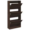 vidaXL Shoe Cabinet Brown Oak 23.6"x8.3"x49.4" Engineered Wood