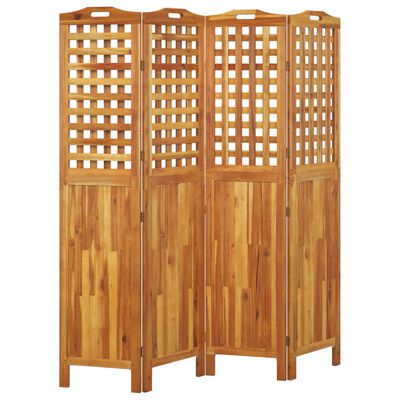 vidaXL 4-Panel Room Divider 63.8"x0.8"x70.9" Solid Wood Acacia