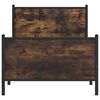 vidaXL Bed Frame Smoked Oak Steel, engineered wood Twin Durable