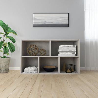 vidaXL Book Cabinet/Sideboard Concrete Gray 19.7"x9.8"x31.5" Engineered Wood